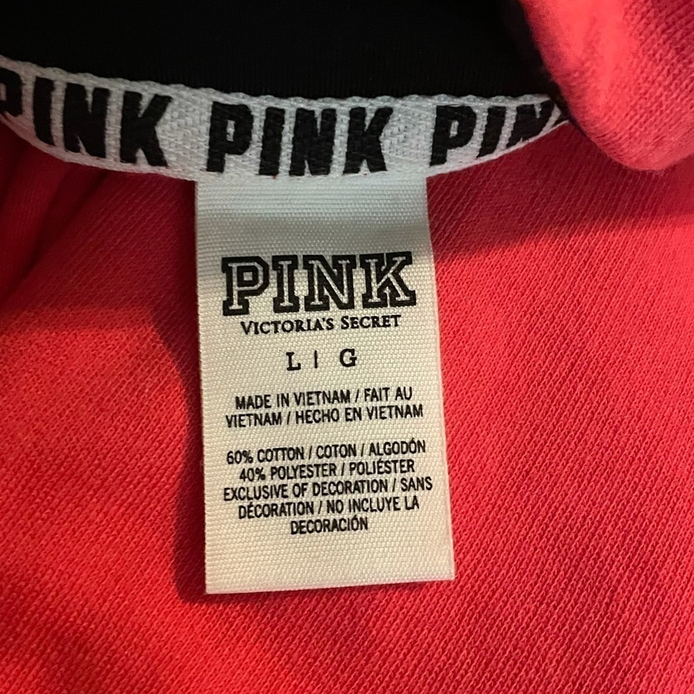 PINK Victoria’s Secret womens hot pink sweatshirt with zipper - Picture 3 of 3